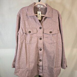 Pink Long Sleeve button down Shacket
